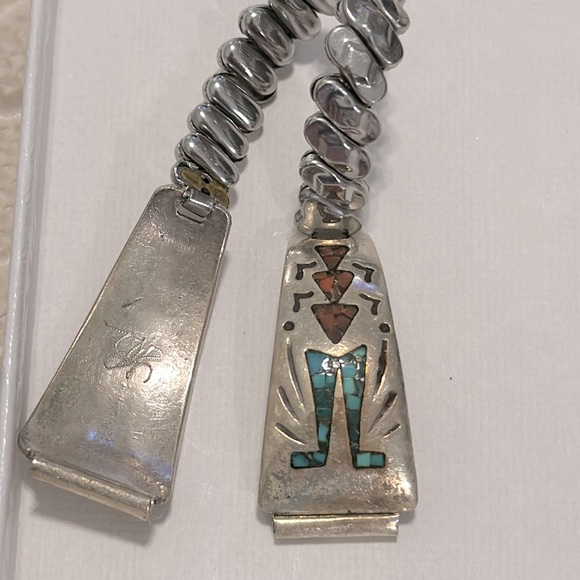 Jewelry - Signed Navajo Turquoise Chip Inlay Watch Band